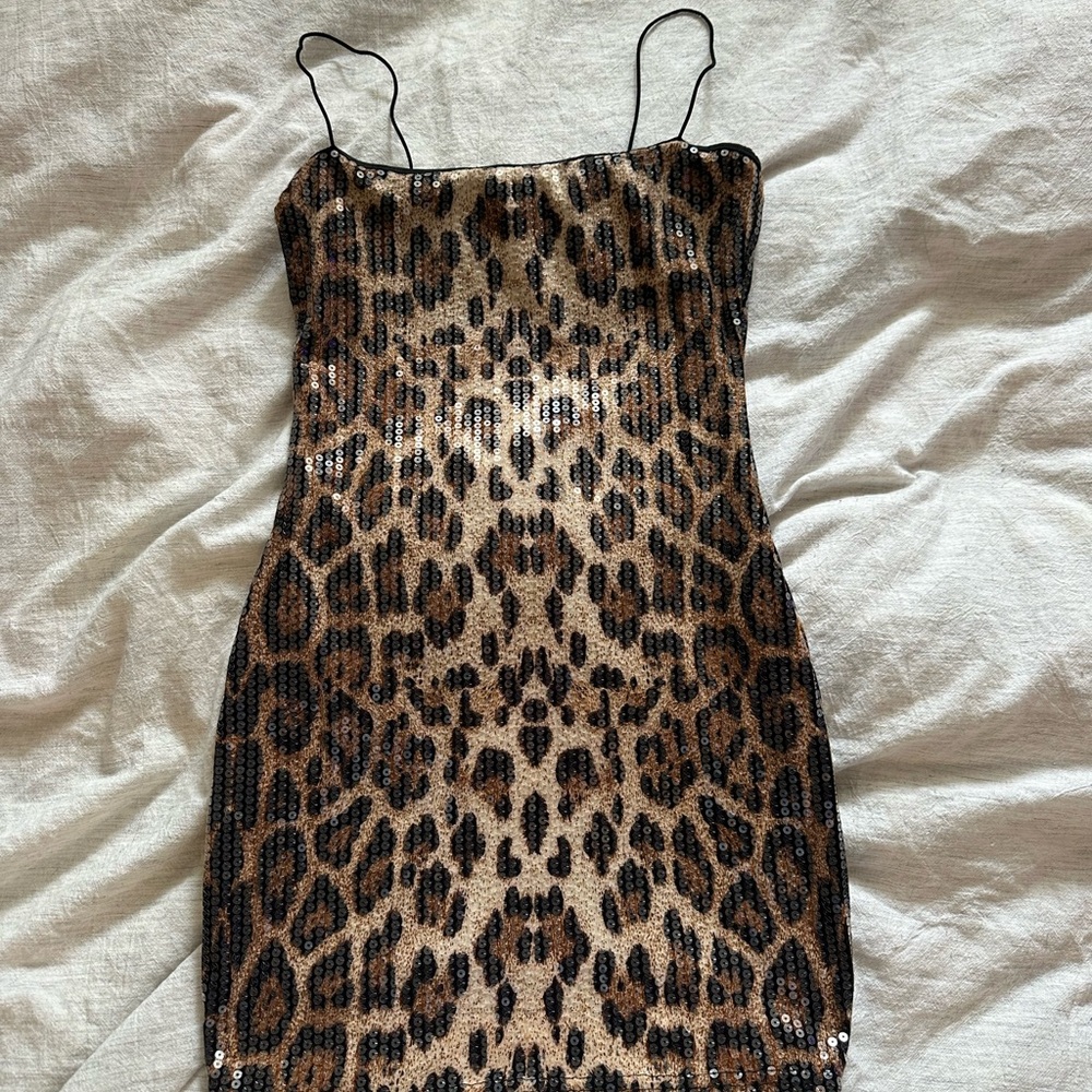 Leopard sequin dress, size 0